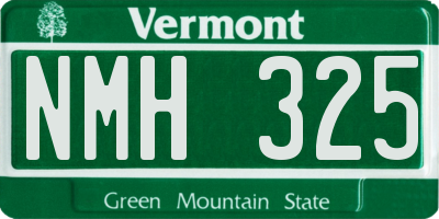 VT license plate NMH325