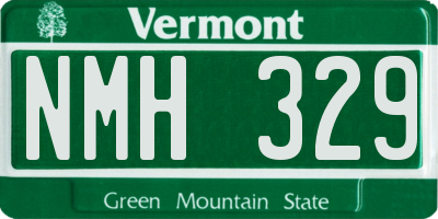VT license plate NMH329