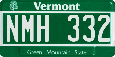 VT license plate NMH332