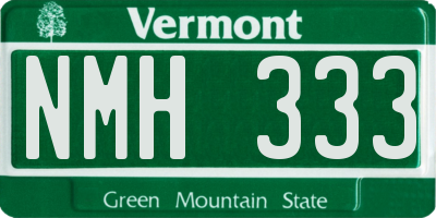 VT license plate NMH333
