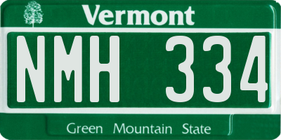 VT license plate NMH334