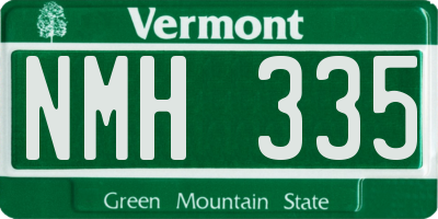 VT license plate NMH335