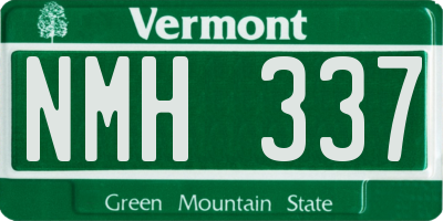VT license plate NMH337
