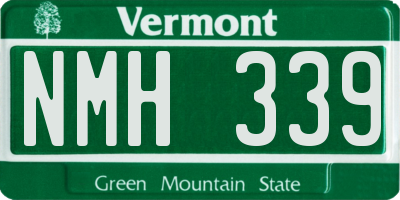 VT license plate NMH339