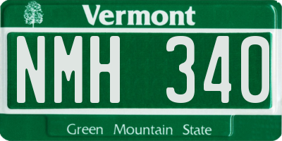 VT license plate NMH340