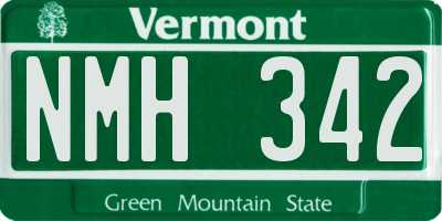 VT license plate NMH342