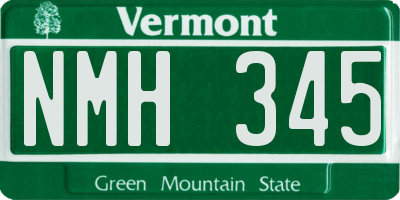VT license plate NMH345
