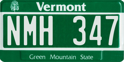 VT license plate NMH347