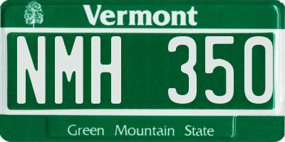 VT license plate NMH350
