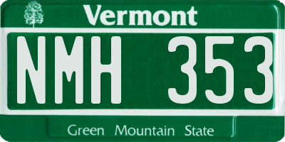 VT license plate NMH353