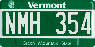 VT license plate NMH354
