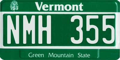 VT license plate NMH355