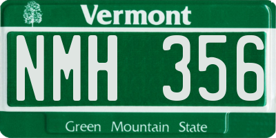 VT license plate NMH356