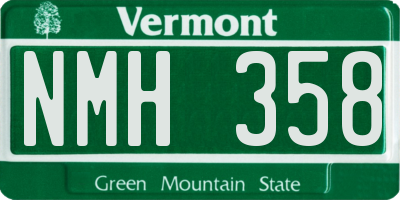 VT license plate NMH358