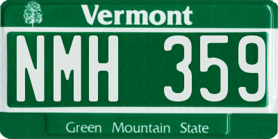 VT license plate NMH359