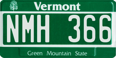 VT license plate NMH366