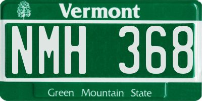 VT license plate NMH368