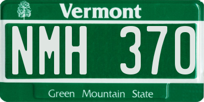 VT license plate NMH370