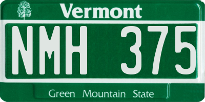 VT license plate NMH375