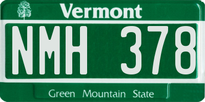 VT license plate NMH378