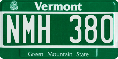 VT license plate NMH380