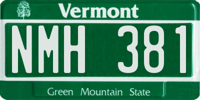 VT license plate NMH381
