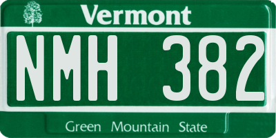 VT license plate NMH382