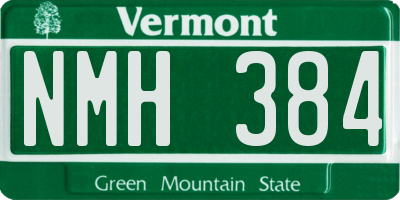 VT license plate NMH384
