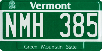 VT license plate NMH385