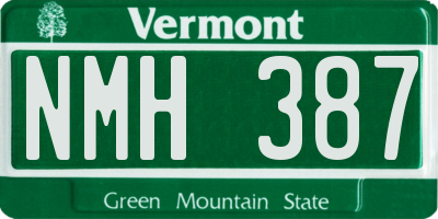 VT license plate NMH387