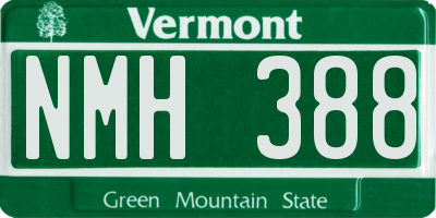 VT license plate NMH388