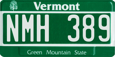 VT license plate NMH389