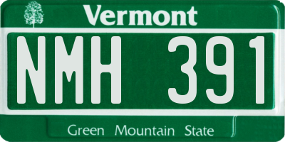 VT license plate NMH391