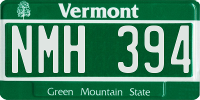 VT license plate NMH394