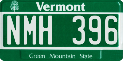 VT license plate NMH396