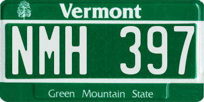 VT license plate NMH397