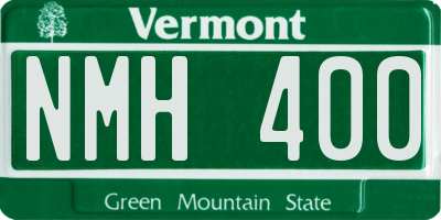 VT license plate NMH400