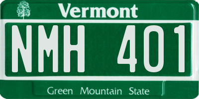 VT license plate NMH401