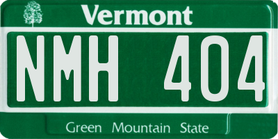 VT license plate NMH404