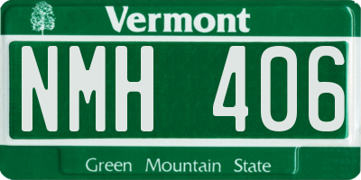 VT license plate NMH406