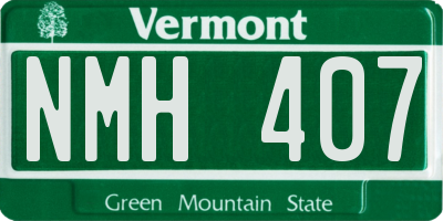 VT license plate NMH407