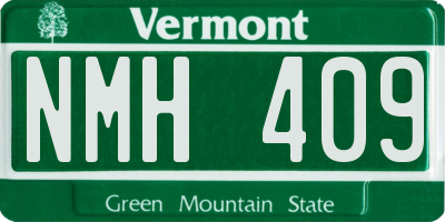 VT license plate NMH409