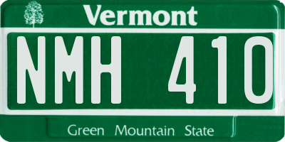 VT license plate NMH410