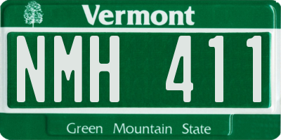 VT license plate NMH411