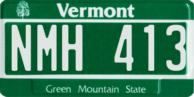 VT license plate NMH413