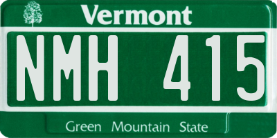 VT license plate NMH415