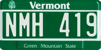 VT license plate NMH419