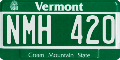 VT license plate NMH420