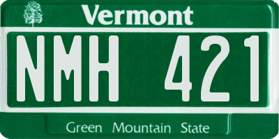 VT license plate NMH421