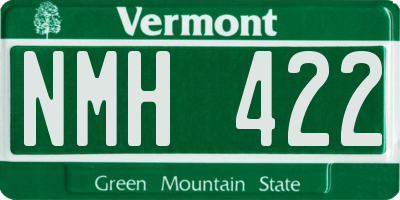 VT license plate NMH422